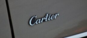 Cartier logo in metalwork
