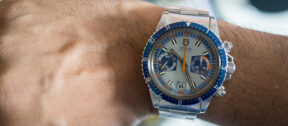 Tudor monte carlo on man's wrist
